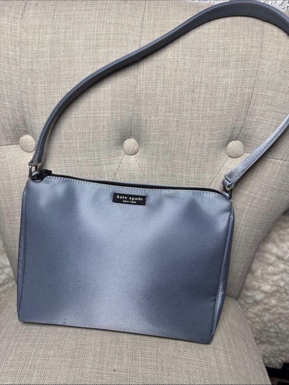 kate spade Satin Shoulder Bag in Steel Blue